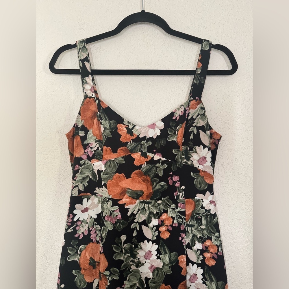 Abercrombie & Fitch Floral Tiered Ruffle Maxi Dress Black Size Small Petite - Picture 4 of 10